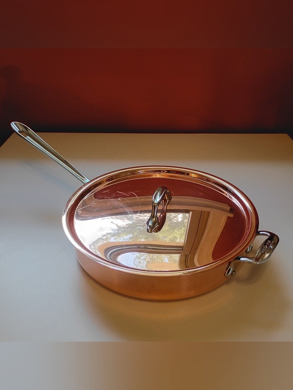 All-Clad Copper Saute Pan With Lid